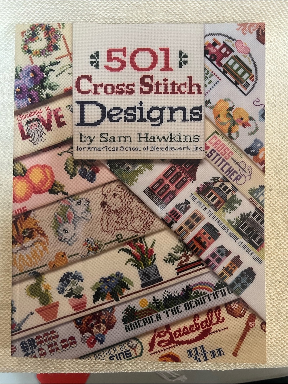501 Cross Stitch Designs by Sam Hawkins - Colorful Cross Stitch Sampler